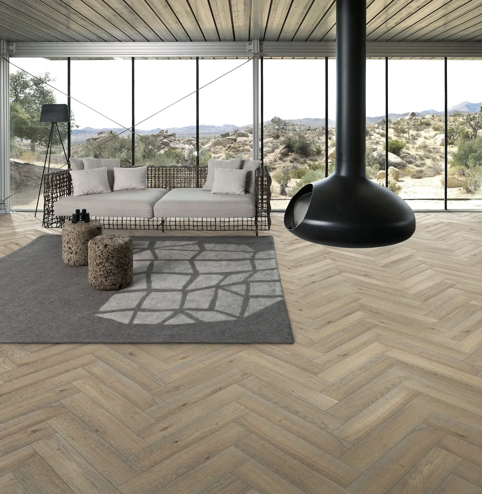 HERRINGBONE OAK CC VINTAGE WHITE LEFT - view 2