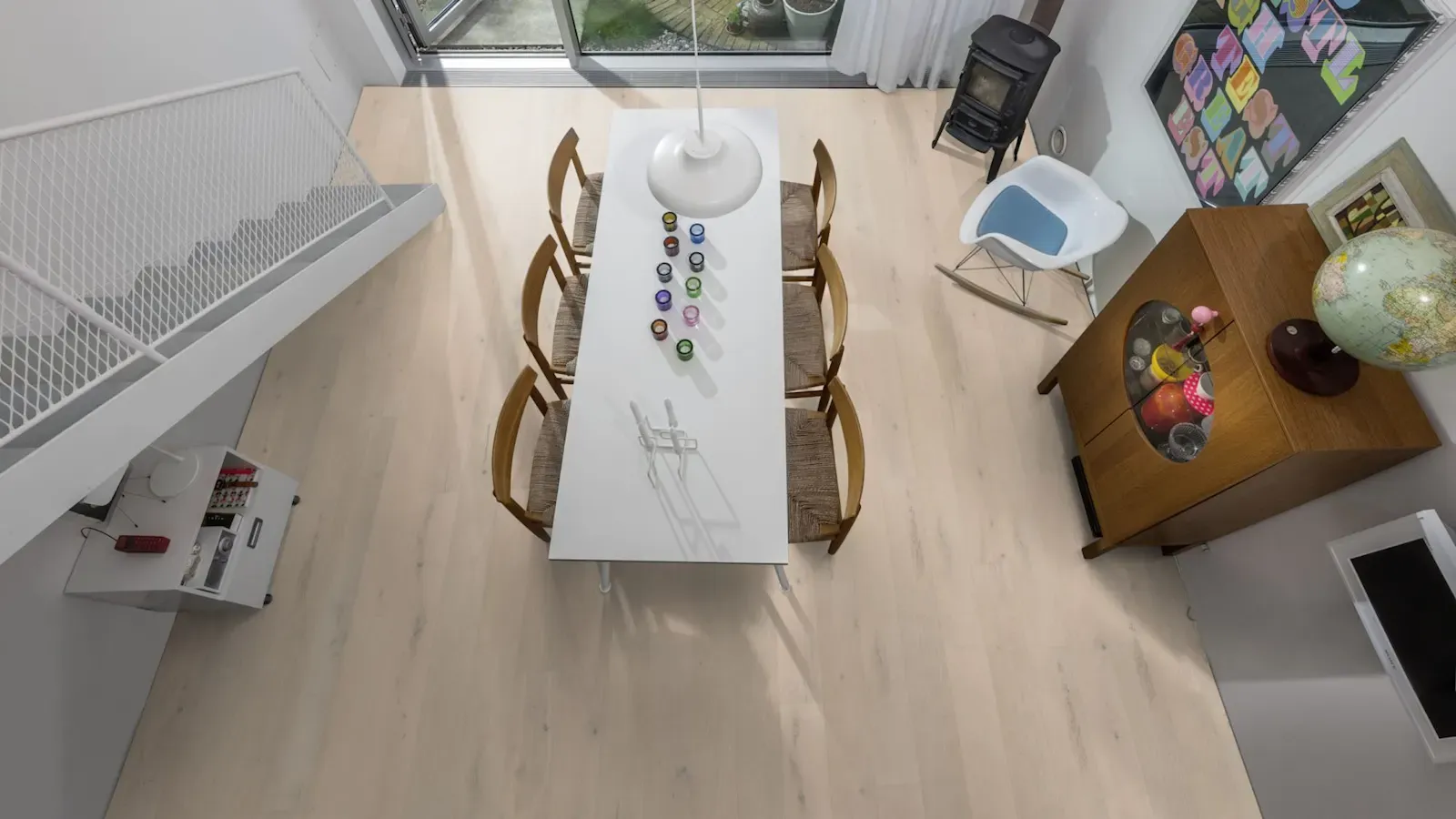 Sồi Loft White Ván sàn trong không gian phòng