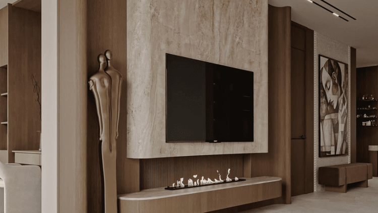 Tone màu đất như nâu ấm, terracotta giúp biệt thự hòa hợp thiên nhiên và phù hợp với xu hướng kiến trúc xanh