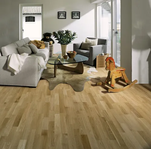 Gỗ Sồi Lecco phủ bóng mờ trong không gian phòng