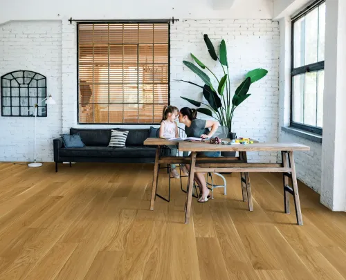 Gỗ Sồi Ecru trong không gian phòng